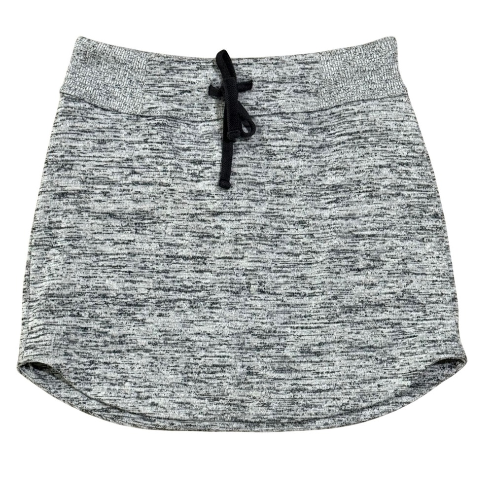 Athleta Womens Space Dye Mini Skirt Gray White Drawstring Active Casual XXS